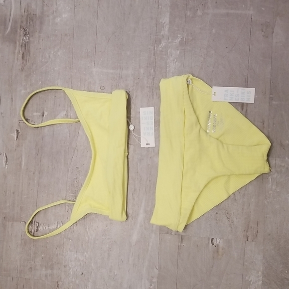 💕FRANKIE'S💕 Gavin Ribbed Bikini ~ Scoop Top (S) + Cheeky Bottom (M) Yellow NWT - Picture 12 of 16